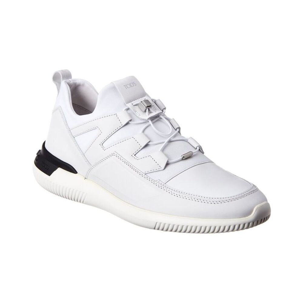Tods Active Sport Light Leather & Neoprene Sneaker, White